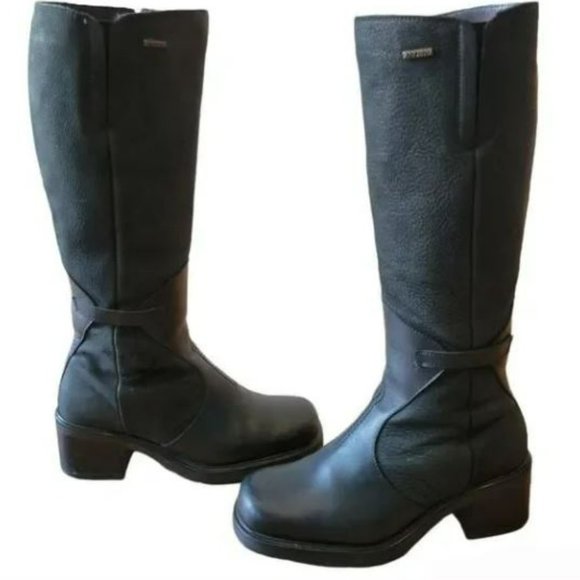 Anfibio Tall Knee-High Square Toe Leather Black Boots Size 8. - Picture 5 of 13